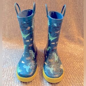 Dinosaur Print Rain Boots Boy Girl Unisex Outdoor Play Size 1